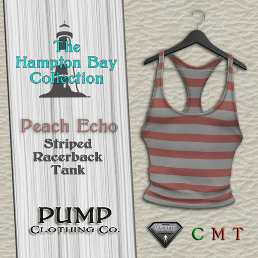 Peach Echo Striped Racerback Tank - Aesthetic