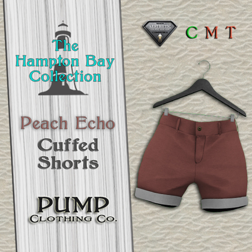 Peach Echo Rolled Cuff Shorts - Aesthetic