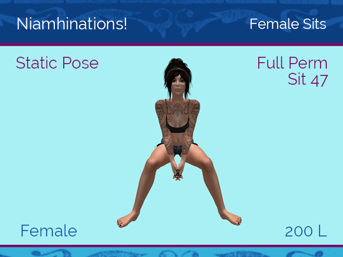 Sits - OOO - Female - Full Perm Poses & Animations from Niamhinations!
