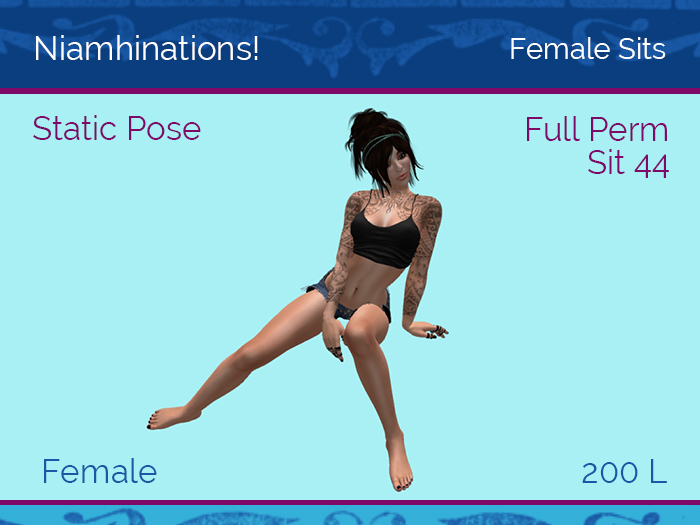 Sits - OOO - Female - Full Perm Poses & Animations from Niamhinations!