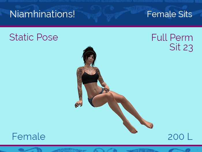 Sits - OOO - Female - Full Perm Poses & Animations from Niamhinations!