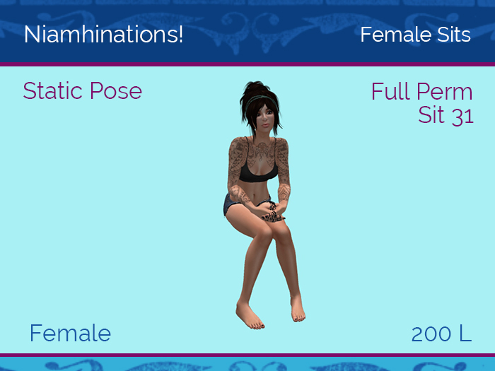 Sits - OOO - Female - Full Perm Poses & Animations from Niamhinations!