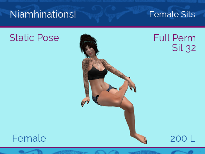 Sits - OOO - Female - Full Perm Poses & Animations from Niamhinations!