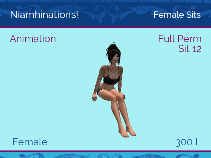 Sits - Animated OOO - Female - Full Perm Poses & Animations from Niamhinations!