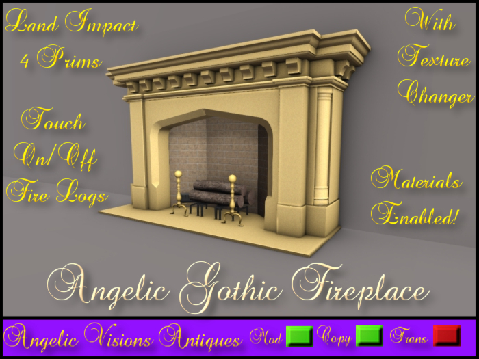 Angelic Gothic Fireplace 