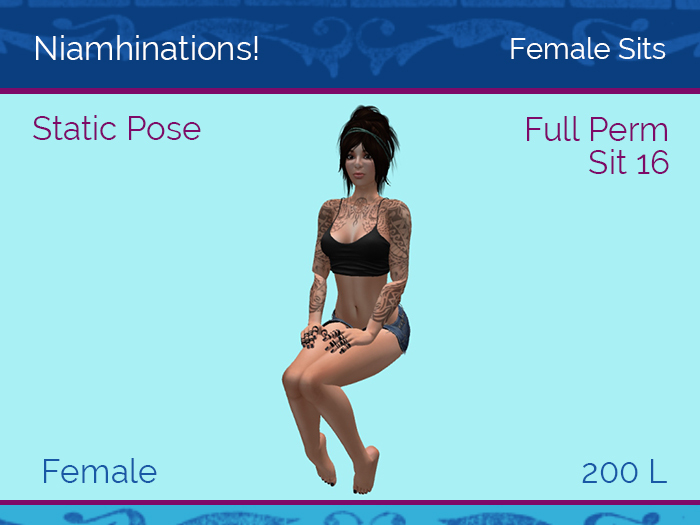 Sits - OOO - Female - Full Perm Poses & Animations from Niamhinations!