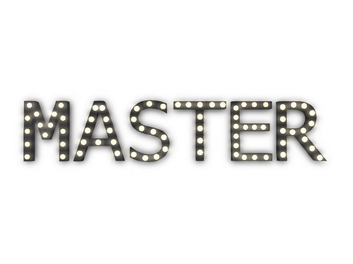 [Px] "MASTER" Illuminated Light Bulbs Sign
