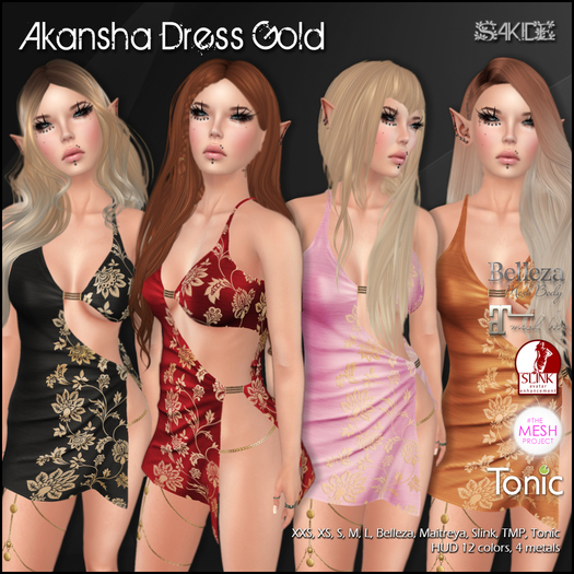 [ SAKIDE ] Akansha Dress Gold