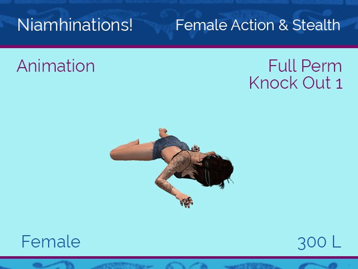 Action & Stealth - Animated KO 1 - Female - Full Perm Poses & Animations from Niamhinations!