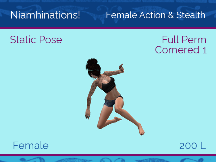 Action & Stealth - Cornered 1 - Female - Full Perm Poses & Animations from Niamhinations!