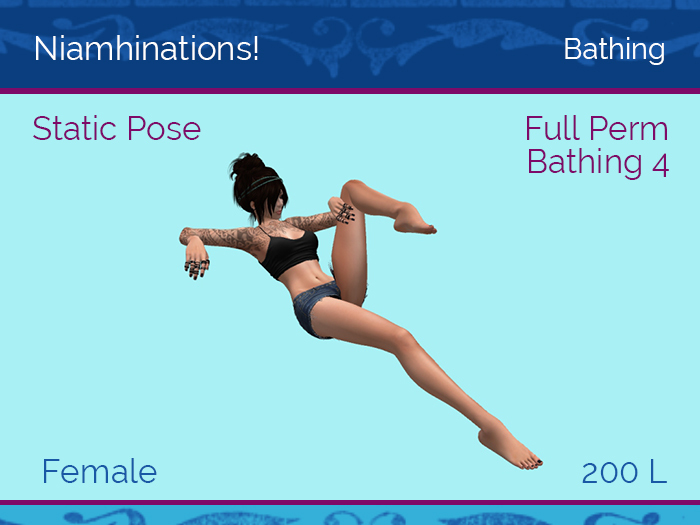 Bathing - OOO - Female - Full Perm Poses & Animations from Niamhinations!