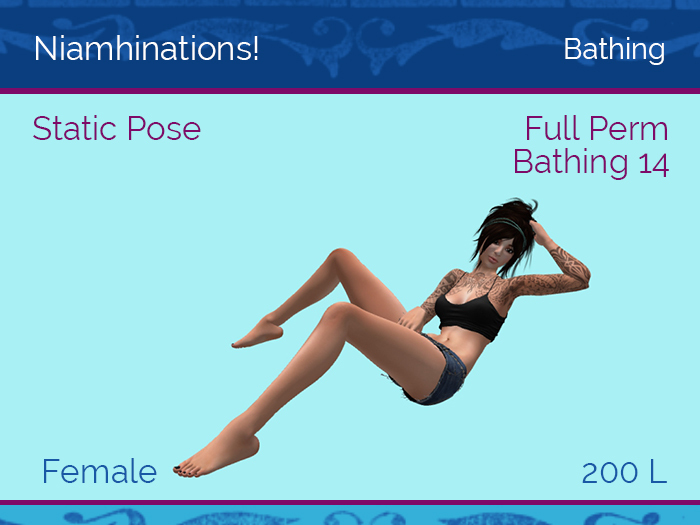 Bathing - OOO - Female - Full Perm Poses & Animations from Niamhinations!