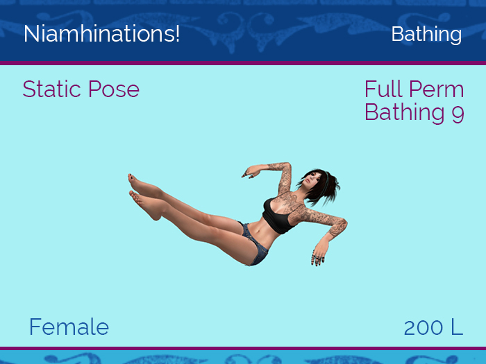 Bathing - OOO - Female - Full Perm Poses & Animations from Niamhinations!