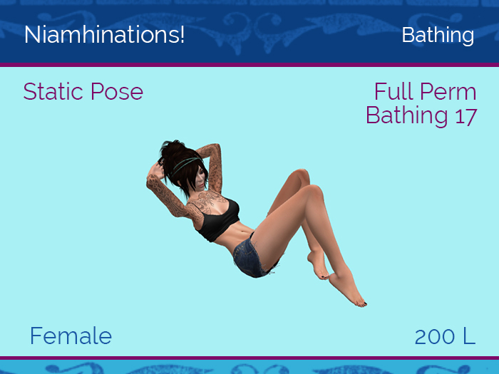 Bathing - OOO - Female - Full Perm Poses & Animations from Niamhinations!