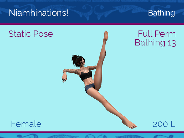 Bathing - OOO - Female - Full Perm Poses & Animations from Niamhinations!