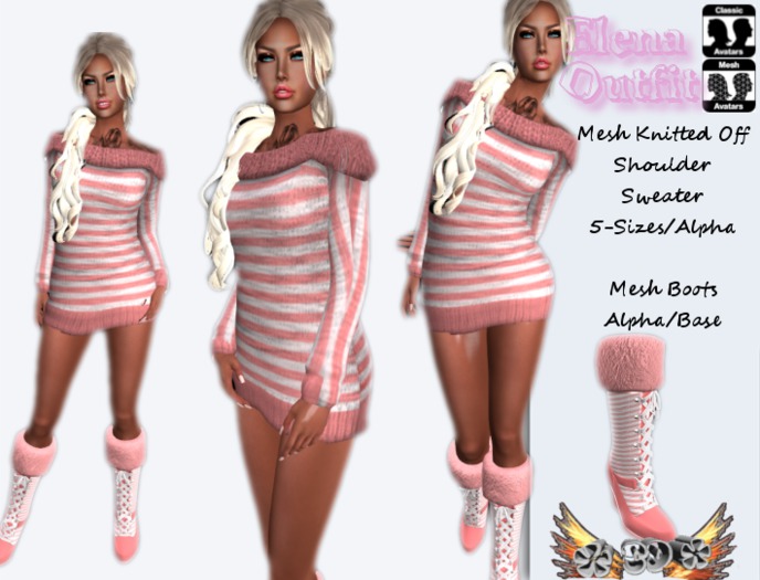 *CD* Elena Outfit Pink (Mesh)