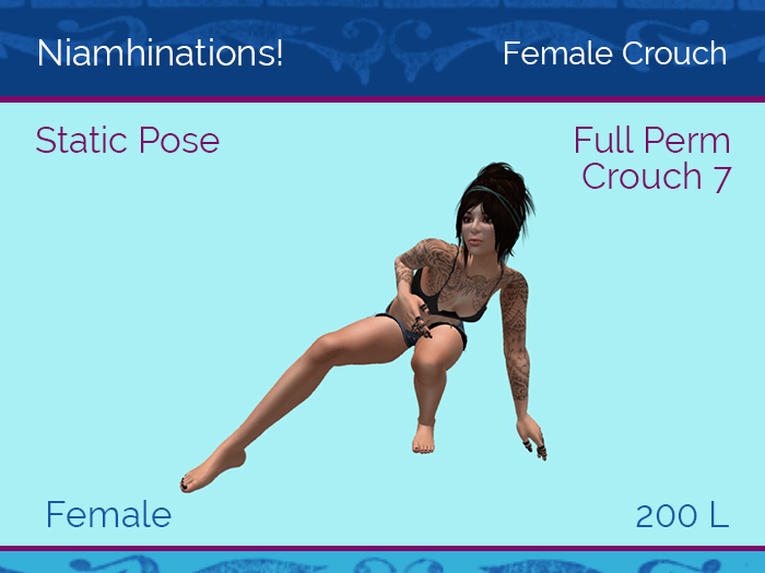 Crouch - OOO - Female - Full Perm Poses & Animations from Niamhinations!