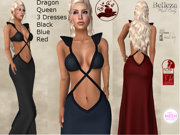 Second Life Marketplace ♥e.t.♥ Dragon Queen Dress Collection 3