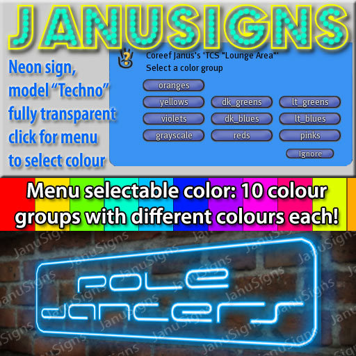 Neon Signs * Menu controlled "Pole Dancers" / neonsign neonsigns 