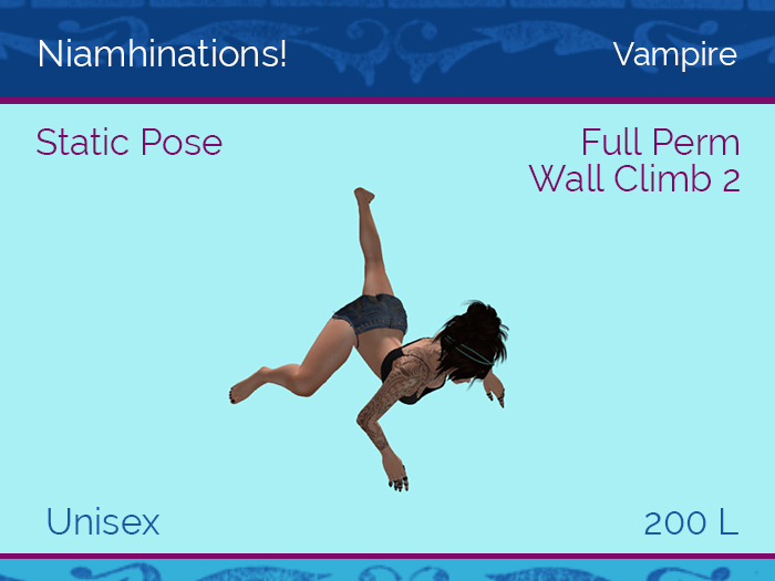 Halloween, Horror - Vampire Wall Climb 2 - Unisex - Full Perm Poses & Animations from Niamhinations!