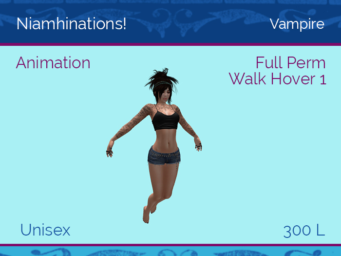 Halloween, Horror - Vamp Male Walk Hover1 - Full Perm Poses & Animations from Niamhinations!