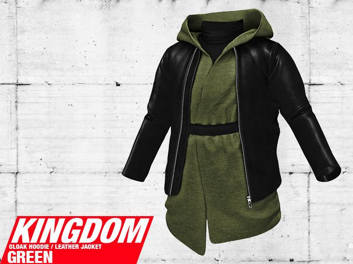 KINGDOM. Cloak Hoodie Green
