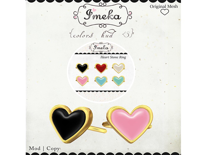 {Imeka} Heart Stone Ring