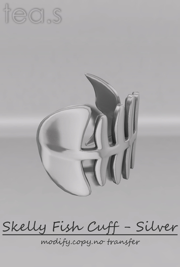 [tea.s] Skelly Fish Cuff - Silver