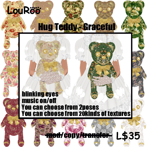 LouRoo Hug Teddy Graceful