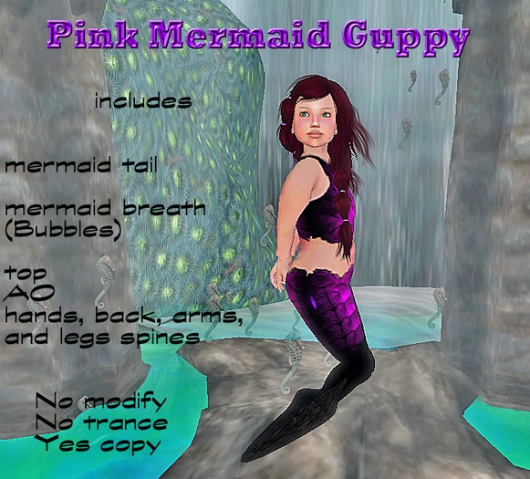 pink mermaid guppy