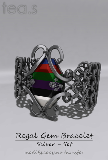 [tea.s] Regal Gem Bracelet - Silver Set
