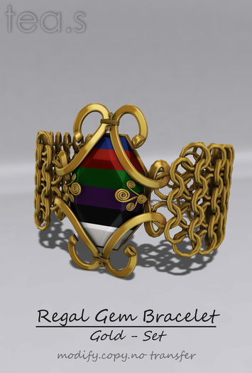 [tea.s] Regal Gem Bracelet - Gold Set
