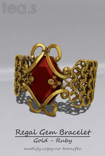 [tea.s] Regal Gem Bracelet Gold - Ruby