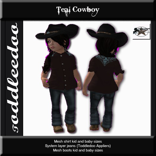 Country Couture TD Teal Cowboy