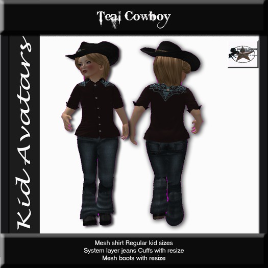 Country Couture RK Teal Cowboy