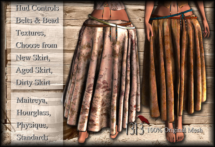 (*<*) 1313 Ragdoll Skirt - Brown Leather