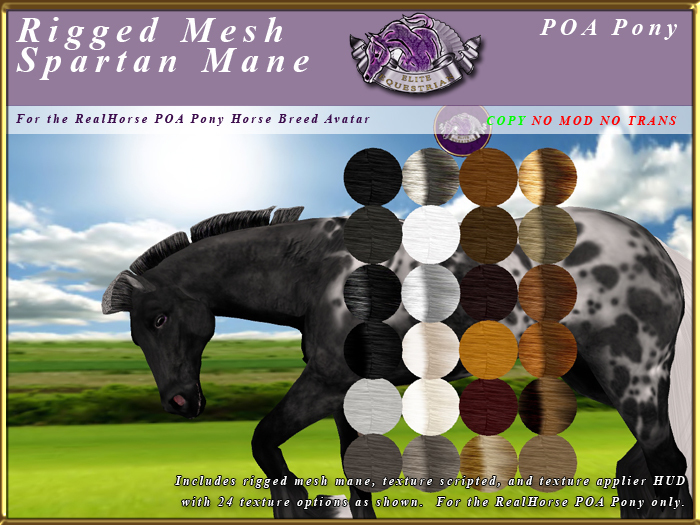 *E* Rigged Spartan Mane Set  [BOXED] RH POA Pony