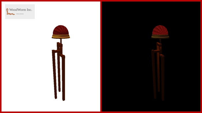 A red floor lamp for your Second Life home