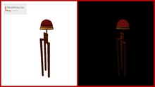 A red floor lamp for your Second Life home