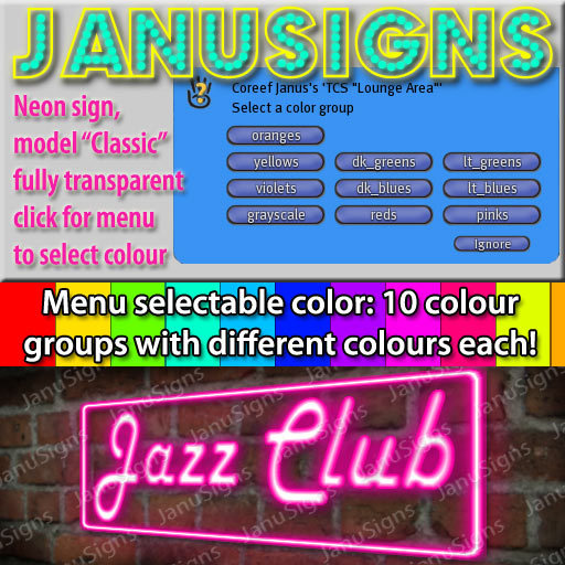 Neon Signs * Menu controlled "Jazz Club" / neonsign neonsigns 