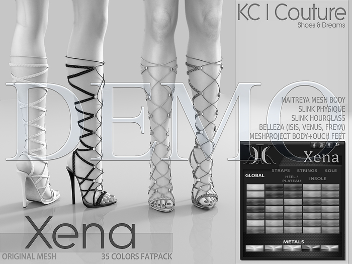 *DEMO* -KC- XENA BOOTS - MAITREYA, BELLEZA, SLINK, HOURGLASS, MESHPROJECT!