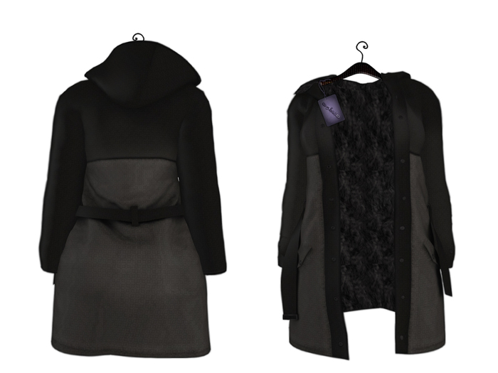 [ bubble ] Bicolor Parka Dark