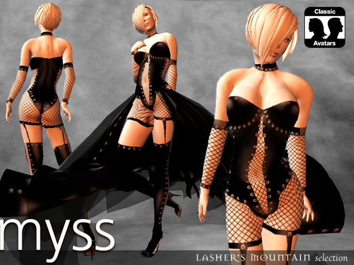 Myss - Black Basque Gothic Fetish Ensemble