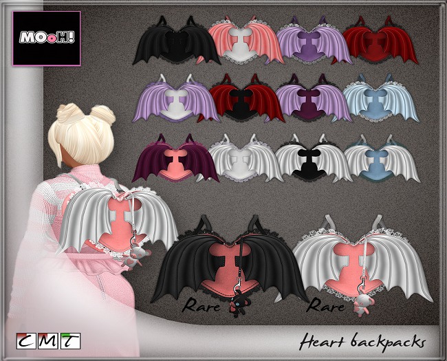 MOoH! Heart backpack pink/white RARE