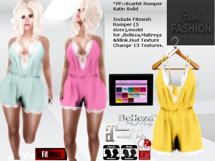 *PF::Scarlet Romper Satin Solid