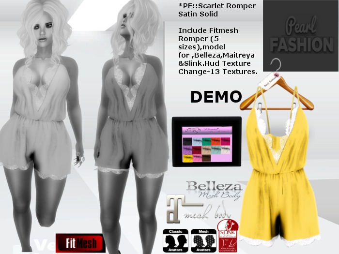 *PF::Scarlet Romper Satin Solid DEMO