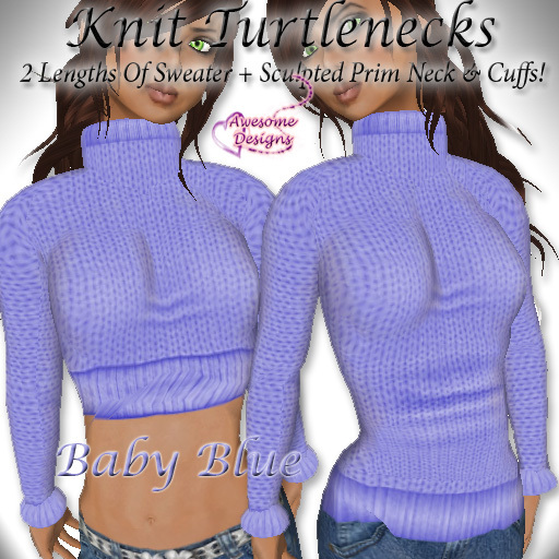 *Awesome Designs Knit Turtleneck In Baby Blue