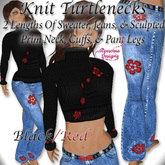 *Awesome Designs Knit Turtleneck + Jeans In Red/Black