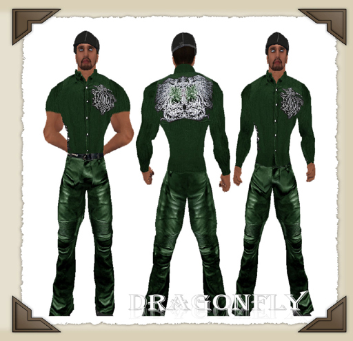 **DD**Icon Green Leathers w/prim collar *L/R & Reg Fit*