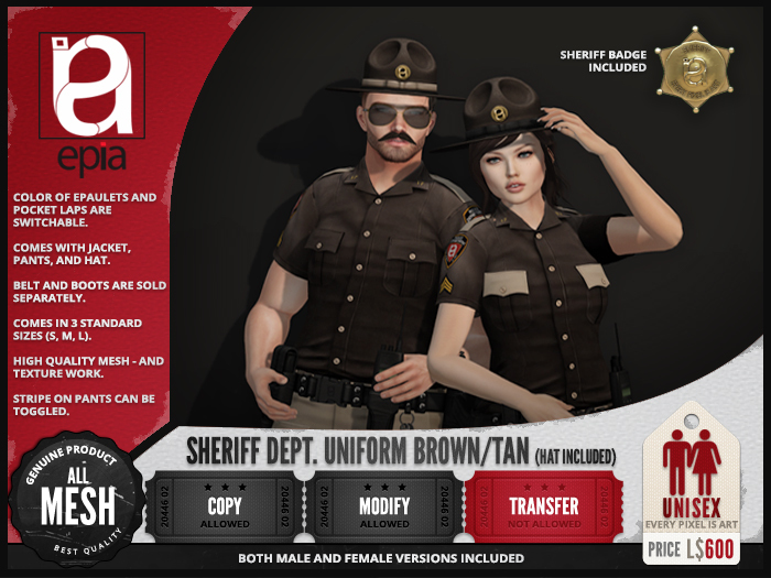 (epia) - Sheriff Dept. Uniform BROWN/TAN